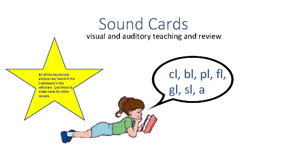 Sound Cards visual and auditory teaching and review All of the sound card pictures