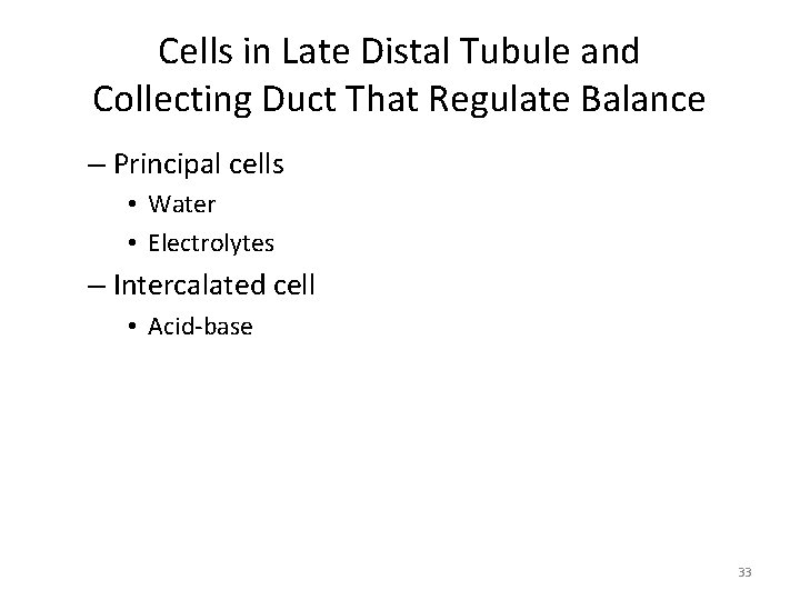 Cells in Late Distal Tubule and Collecting Duct That Regulate Balance – Principal cells