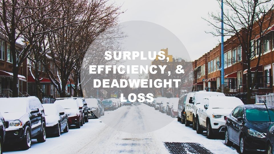 SURPLUS, EFFICIENCY, & DEADWEIGHT LOSS 