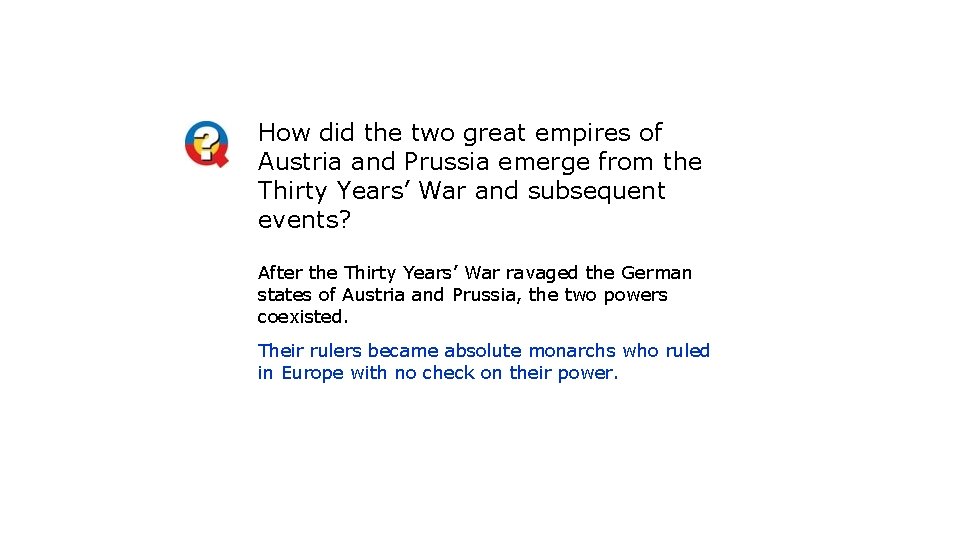 How did the two great empires of Austria and Prussia emerge from the Thirty