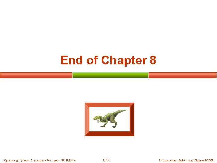 End of Chapter 8 Operating System Concepts with Java – 8 th Edition 8.
