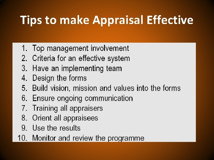 Tips to make Appraisal Effective 