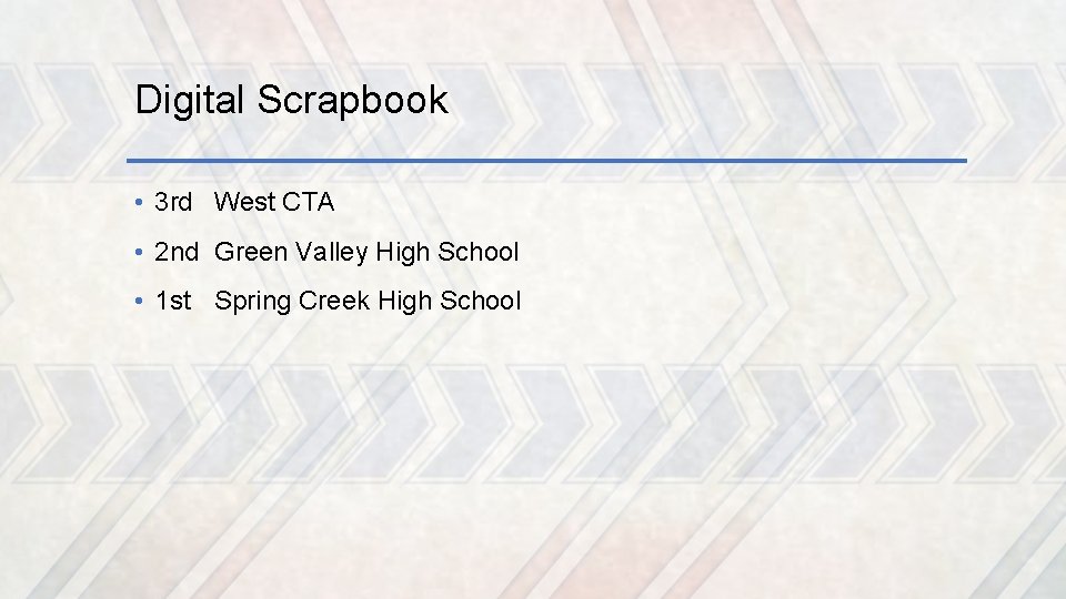 Digital Scrapbook • 3 rd West CTA • 2 nd Green Valley High School