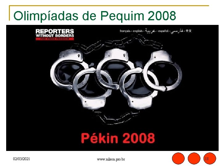 Olimpíadas de Pequim 2008 02/03/2021 www. nilson. pro. br 18 