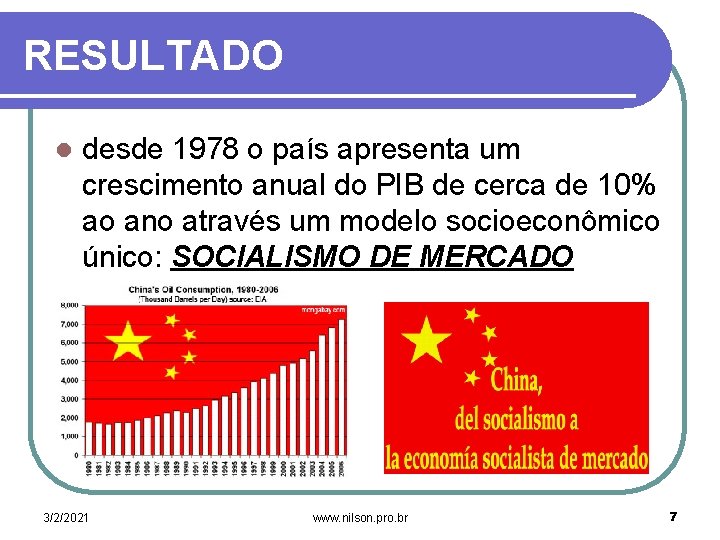 RESULTADO l desde 1978 o país apresenta um crescimento anual do PIB de cerca