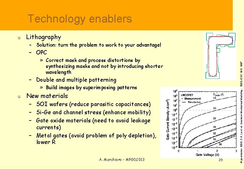  Technology enablers u Lithography – Solution: turn the problem to work to your