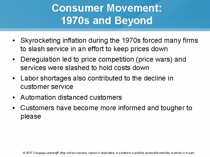 Consumer Movement: 1970 s and Beyond • Skyrocketing inflation during the 1970 s forced