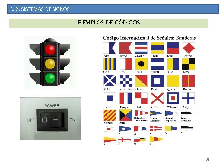 3. 2. SISTEMAS DE SIGNOS EJEMPLOS DE CÓDIGOS 31 