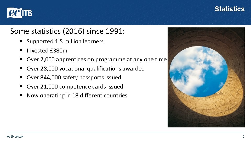 Statistics Some statistics (2016) since 1991: § § § § ecitb. org. uk Supported Statistics Some statistics (2016) since 1991: § § § § ecitb. org. uk Supported
