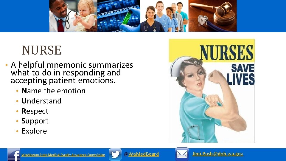 NURSE • A helpful mnemonic summarizes what to do in responding and accepting patient