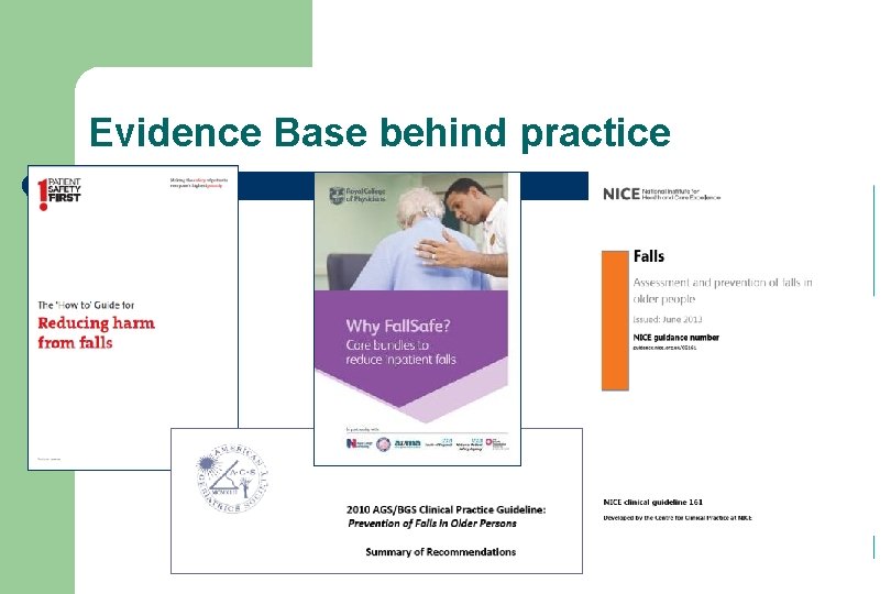 Evidence Base behind practice 