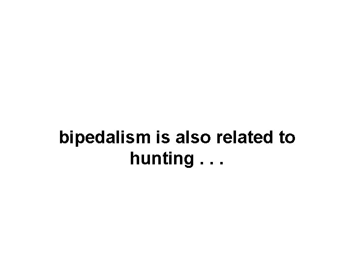 bipedalism is also related to hunting. . . 