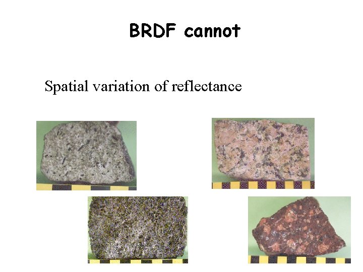 BRDF cannot Spatial variation of reflectance 