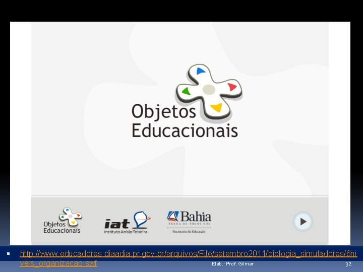  http: //www. educadores. diaadia. pr. gov. br/arquivos/File/setembro 2011/biologia_simuladores/6 ni 32 Elab. : Prof.