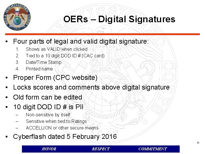 OERs – Digital Signatures • Four parts of legal and valid digital signature: 1.