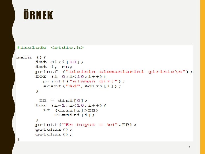 ÖRNEK 9 ÖRNEK 9