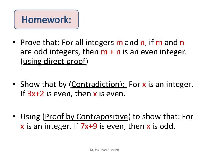  • Prove that: For all integers m and n, if m and n