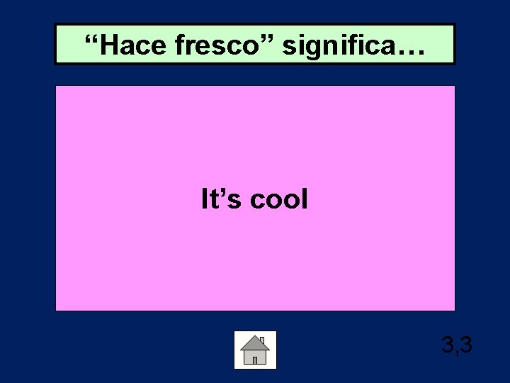 “Hace fresco” significa… It’s cool 3, 3 
