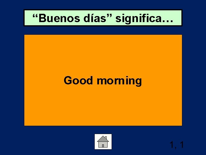 “Buenos días” significa… Good morning 1, 1 