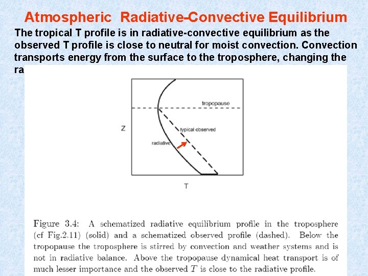 Atmospheric Radiative-Convective Equilibrium The tropical T profile is in radiative-convective equilibrium as the observed