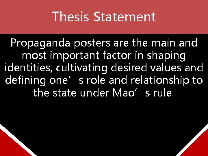 Thesis Statement Propaganda posters are the main and most important factor in shaping identities,