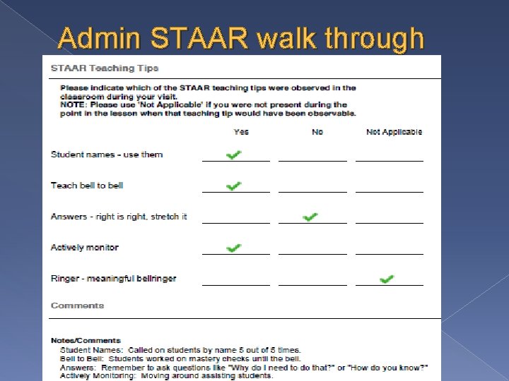 Admin STAAR walk through 