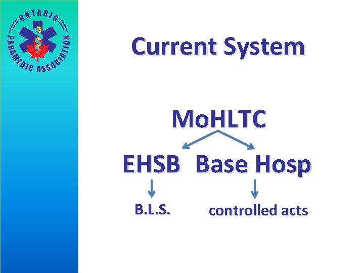 Current System Mo. HLTC EHSB Base Hosp B. L. S. controlled acts 