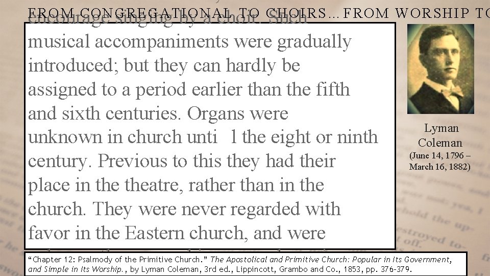 F ROM CONG R E G A Tby I O Na. Achoir. L TO