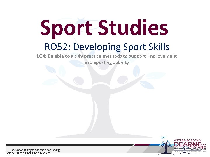 Sport Studies RO 52: Developing Sport Skills LO 4: Be able to apply practice