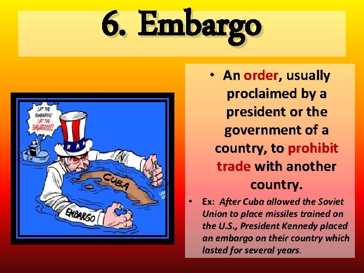 Cold War Vocabulary 1 Cold War A struggle