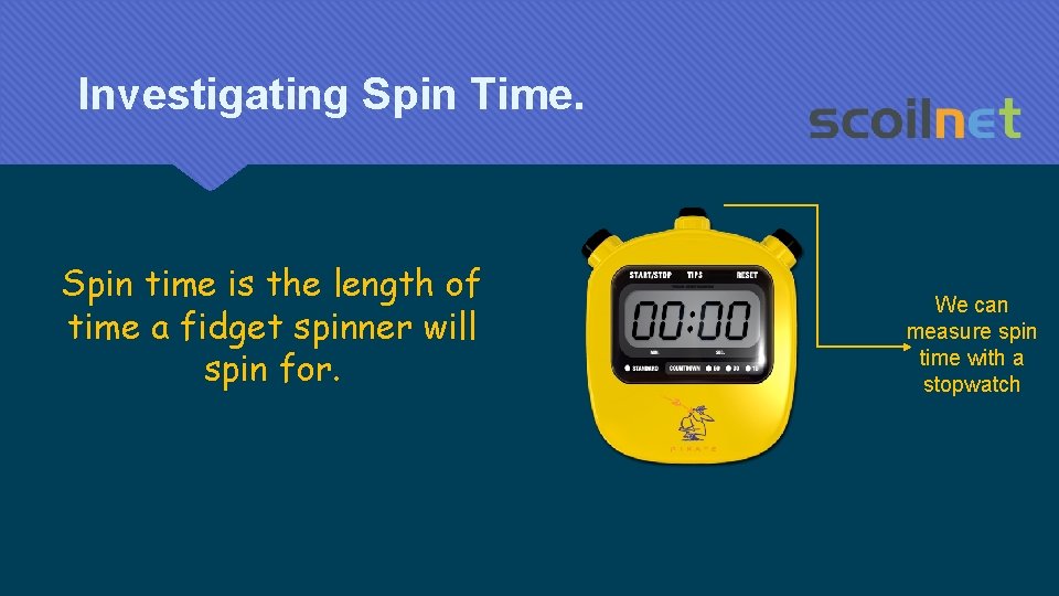 Investigating Spin Time. Spin time is the length of time a fidget spinner will