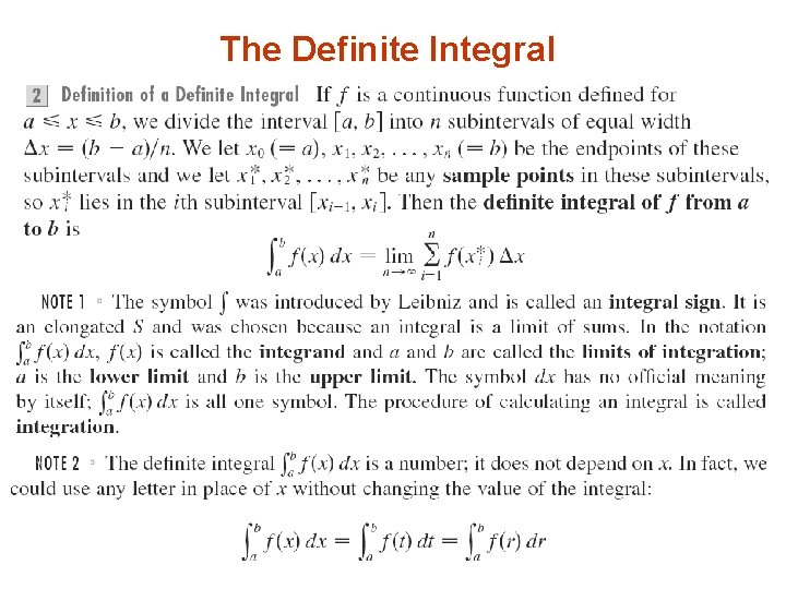 The Definite Integral 