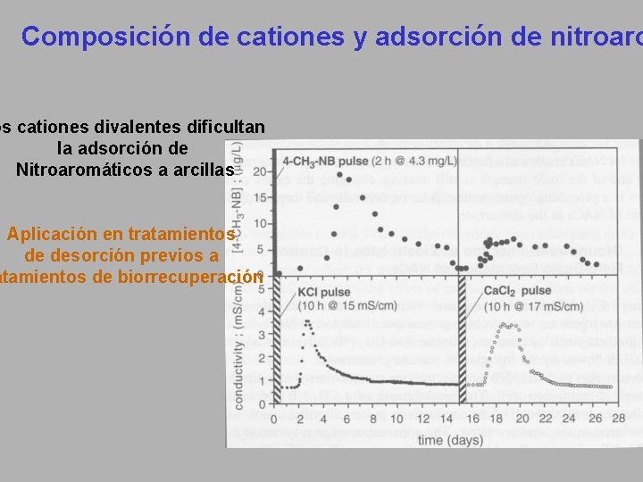 Composición de cationes y adsorción de nitroaro os cationes divalentes dificultan la adsorción de