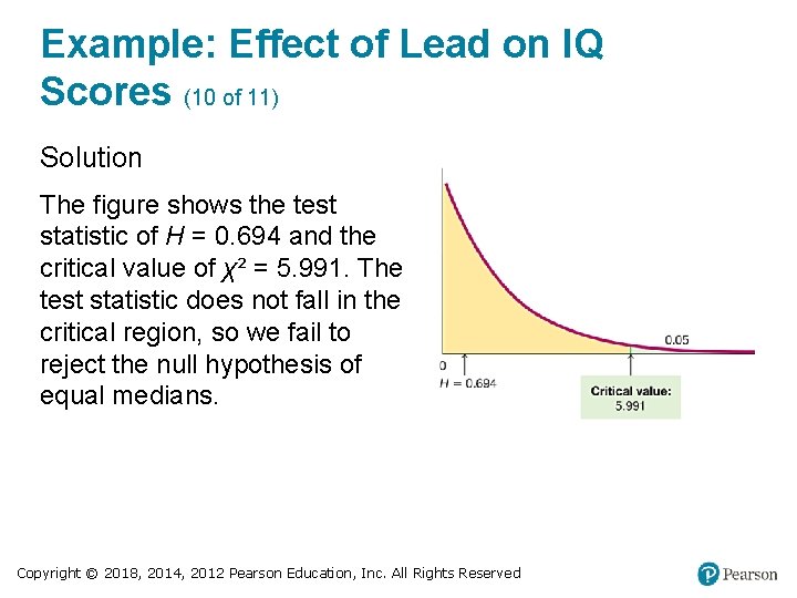 Example: Effect of Lead on IQ Scores (10 of 11) Solution The figure shows