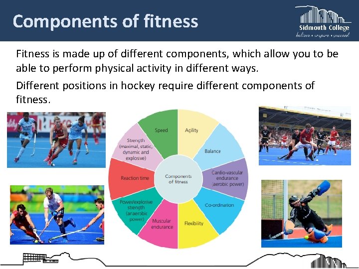 Components of fitness Sidmouth College Fitness is made up of different components, which allow