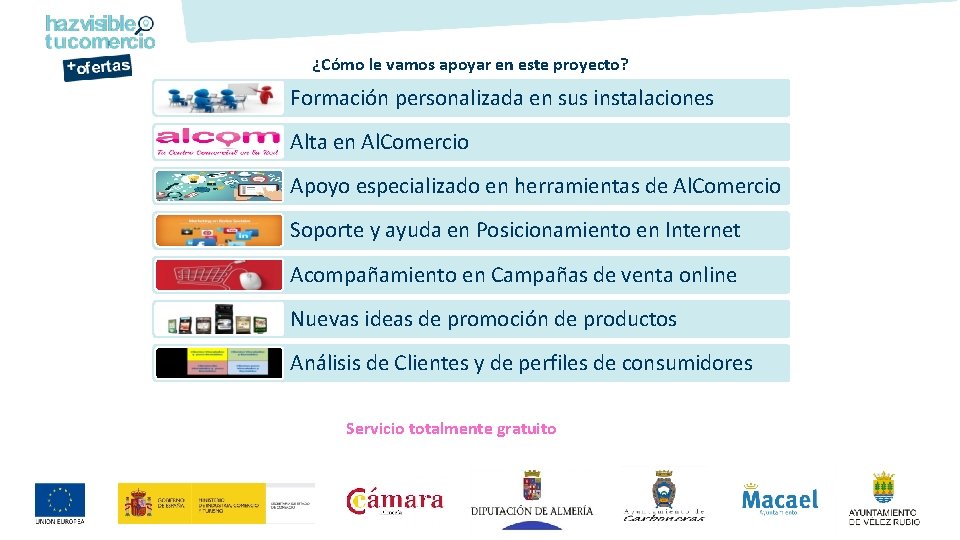 ¿Cómo le vamos apoyar en este proyecto? Formación personalizada en sus instalaciones Alta en