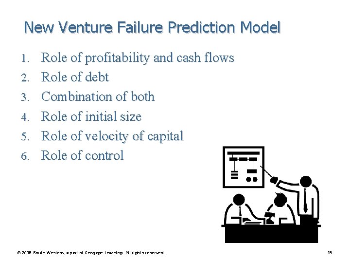 New Venture Failure Prediction Model 1. Role of profitability and cash flows 2. Role