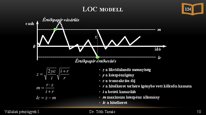 LOC MODELL cash 124 Értékpapír vásárlás m z 0 idő Értékpapír értékesítés • •