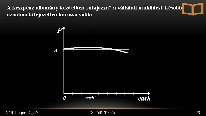 A készpénz állomány kezdetben „olajozza” a vállalati működést, később azonban kifejezetten károssá válik: P