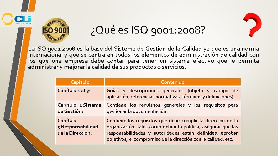 ¿Qué es ISO 9001: 2008? La ISO 9001: 2008 es la base del Sistema ¿Qué es ISO 9001: 2008? La ISO 9001: 2008 es la base del Sistema