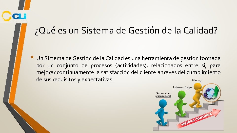 ¿Qué es un Sistema de Gestión de la Calidad? • Un Sistema de Gestión ¿Qué es un Sistema de Gestión de la Calidad? • Un Sistema de Gestión