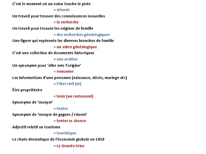 C’est le moment où un avion touche la piste = atterrir Un travail pour