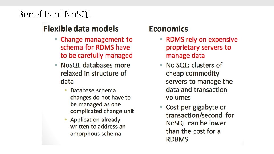 Benefits of No. SQL 