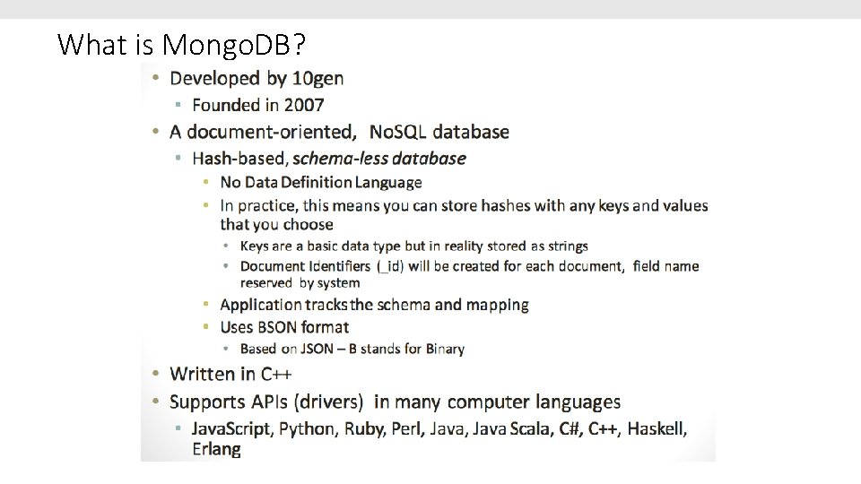 What is Mongo. DB? 