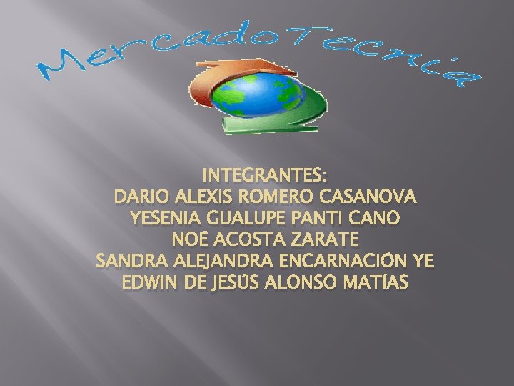 INTEGRANTES: DARIO ALEXIS ROMERO CASANOVA YESENIA GUALUPE PANTI CANO NOÉ ACOSTA ZARATE SANDRA ALEJANDRA