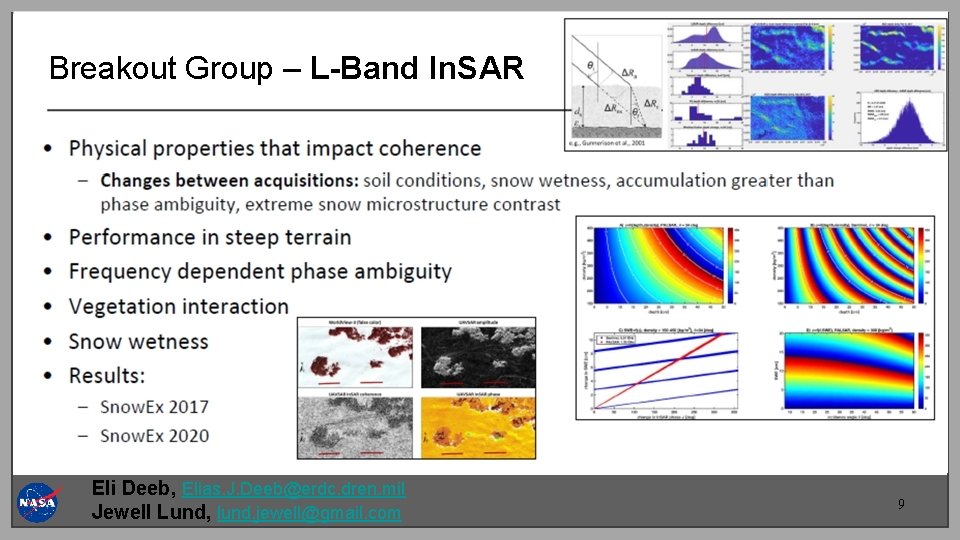 Breakout Group – L-Band In. SAR Eli Deeb, Elias. J. Deeb@erdc. dren. mil Jewell