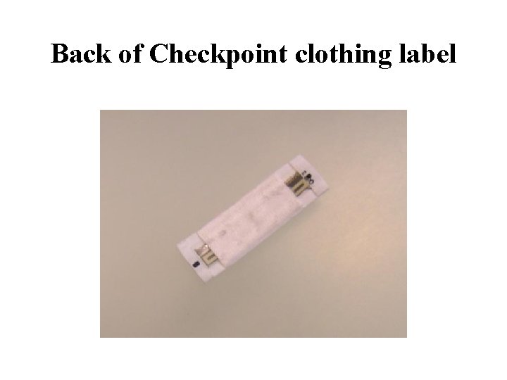 Back of Checkpoint clothing label 