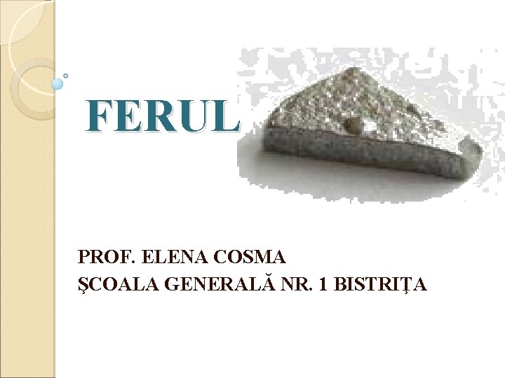 FERUL PROF. ELENA COSMA ŞCOALA GENERALĂ NR. 1 BISTRIŢA 