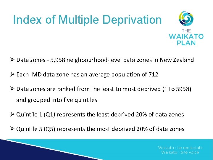 Index of Multiple Deprivation Ø Data zones - 5, 958 neighbourhood-level data zones in