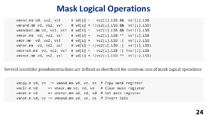 Mask Logical Operations 24 